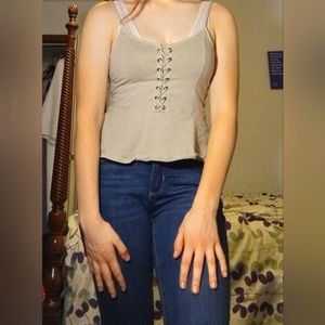 American Eagle Tank Top Olive/Gray